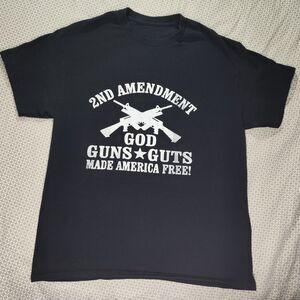 2nd Amendment God Guns Guts Made America Free T-shirt Black